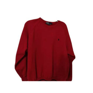 Polo Ralph Lauren Large Red Round Neck Pullover Sweater Long Sleeve